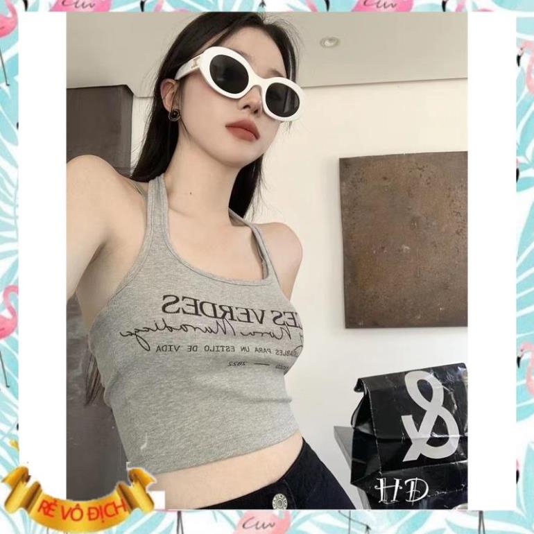 SET ÁO CROPTOP HAI DÂY MIX ÁO TANKTOP IN CHỮ