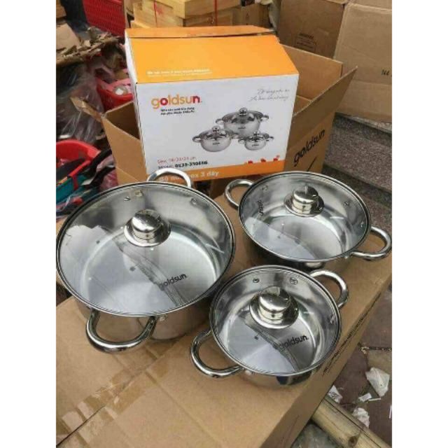Bộ nồi 3 đáy goldsun