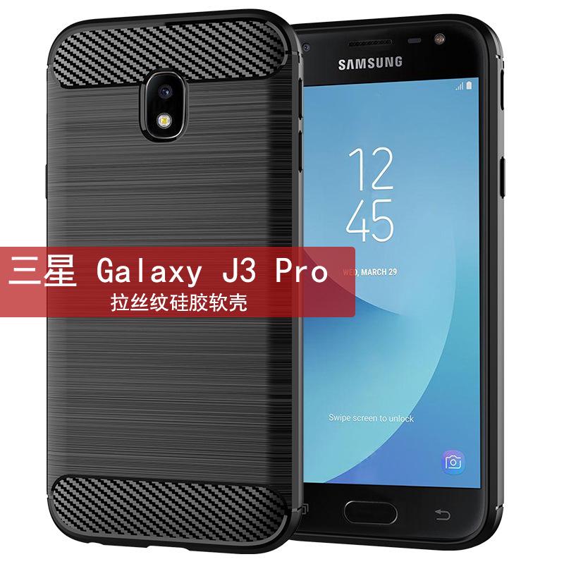 Ốp điện thoại carbon phối silicon chống va đập chất lượng dành cho Samsung Galaxy J3 Pro