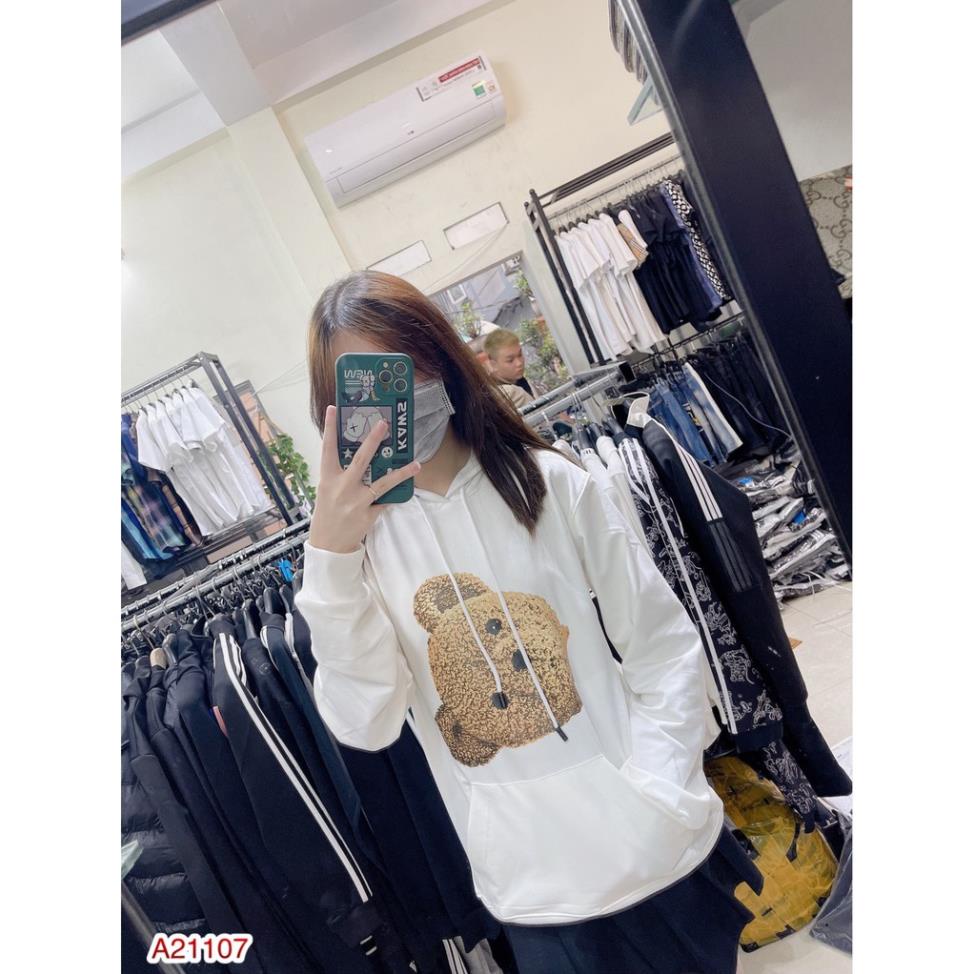 [Free Ship] Áo nỉ mũ hoodie mũ có túi ngang in hình gấu siêu hot_Áo nỉ thu đông hoodie nam
