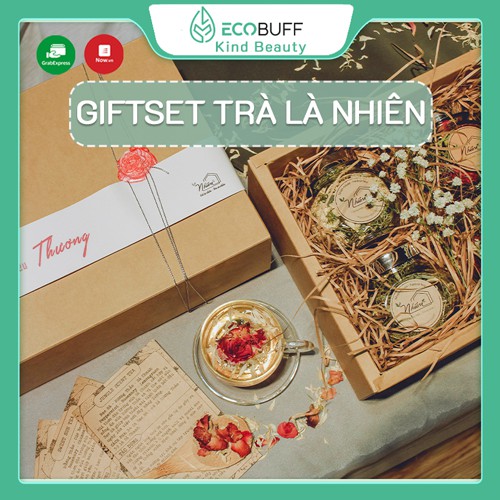 Quà tặng sinh nhật, Gift set tặng bà tặng mẹ Set trà hoa thảo mộc trồng thuận tự nhiên | Nhiên House x Ecobuff