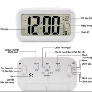 Đồng Hồ Cảm Biến Đèn Led Báo Thức