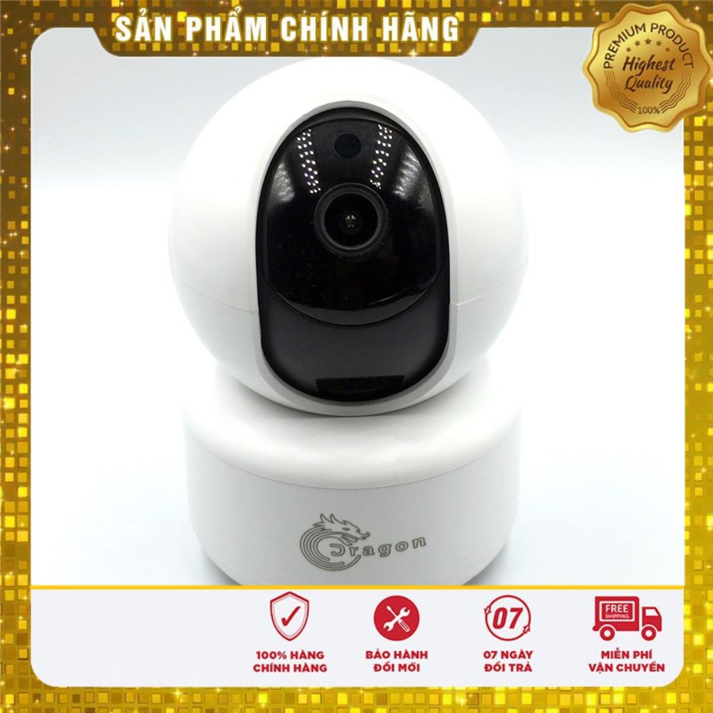 Camera IP không dây Dragon D02 , fullHD 1080p, quay ban đêm, xoay 360 độ, đối thoại 2 chiều chính hãng