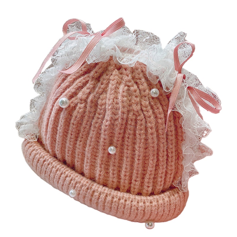 Mũ beanie Đính Ngọc Trai Dễ Thương Cho Bé