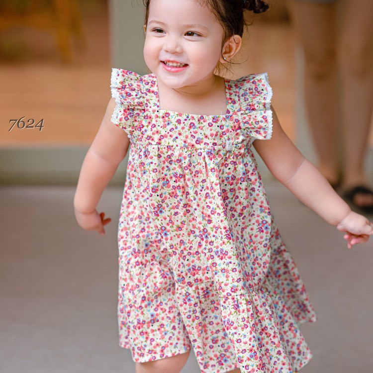 Đầm Thô Cotton Bé Gái Size 1 Đến 10 Tuổi Thương Hiệu Bean Chuppy