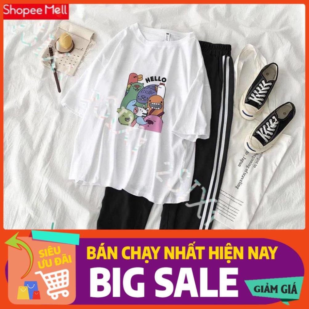 Set thể thao Quần Jogger Line Phối Áo Thun Tay Lỡ Unisex cho nam-nữ.Set Jogger Line Phối Thun Unisex