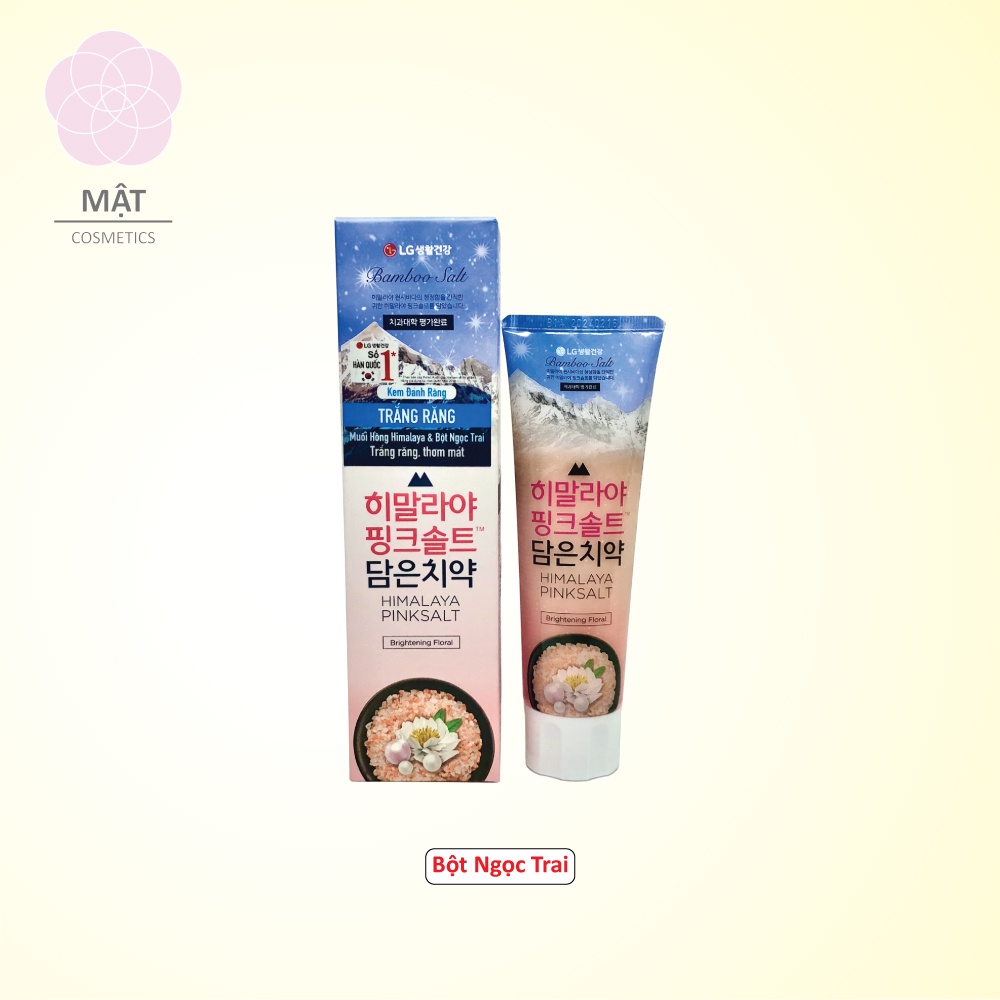 Kem Đánh Răng Muối Hồng Himalaya Pinksalt Hàn Quốc Trắng Răng Ngọc Trai - Hương Bạc Hà - Hương Hoa Bạc Hà 100g