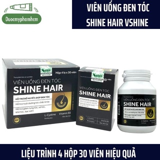 Viên Uống Đen Tóc, Kích Thích Mọc Tóc Mới Shine Hair Vshine - Hộp 30 viên- Liệu Trình 4 Hộp Giá Tốt