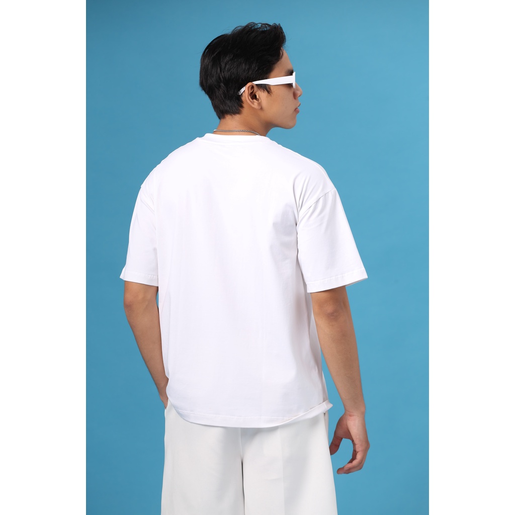 Áo thun trơn nam form rộng, tay lỡ cotton 4 chiều, thoáng mát - GIRAN