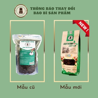 Cà phê rang nguyên hạt Robusta, Arabica sạch 500gr và 1kg Tây Nguyên Xanh ocop Kon Tum