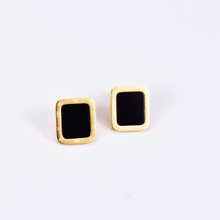 Bông Tai Nữ Hình Vuông Màu Đen Titan Ko Rỉ TT 2930