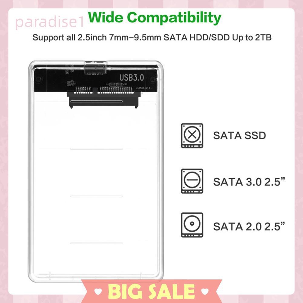 Hộp Đựng Ổ Cứng Trong Suốt 2.5 inch HDD SSD SATA Sang USB 3.0 | BigBuy360 - bigbuy360.vn