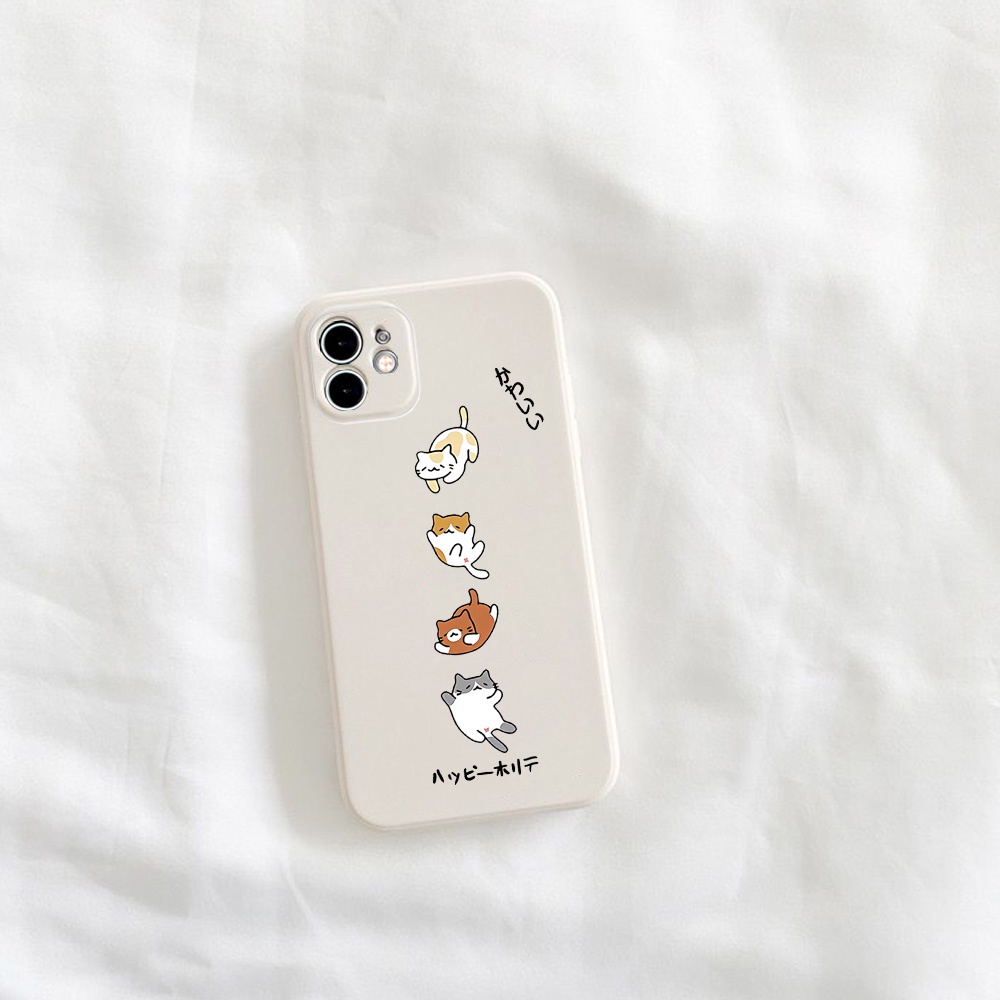 Ốp Lưng Iphone Cạnh Vuông Mèo Bé Xếp , BVC Iph6/6plus/6s/6splus/7/7plus/8/8plus/x/xs/11/12/pro/13/promax- Sencase