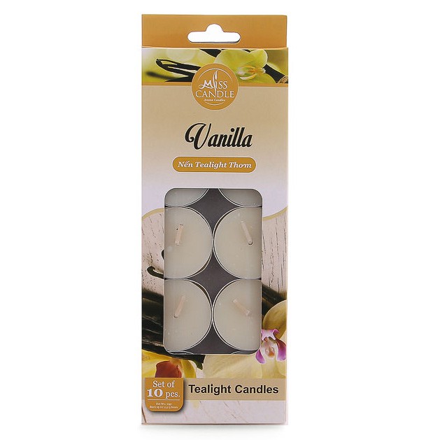 Hộp 10 nến tealight thơm Miss Candle FtraMart MIC0147 Vanilla (Hương vani)