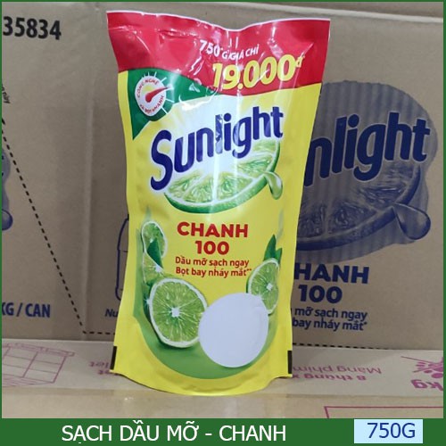 SUNLIGHT Nước Rửa Chén Chanh Túi 750g