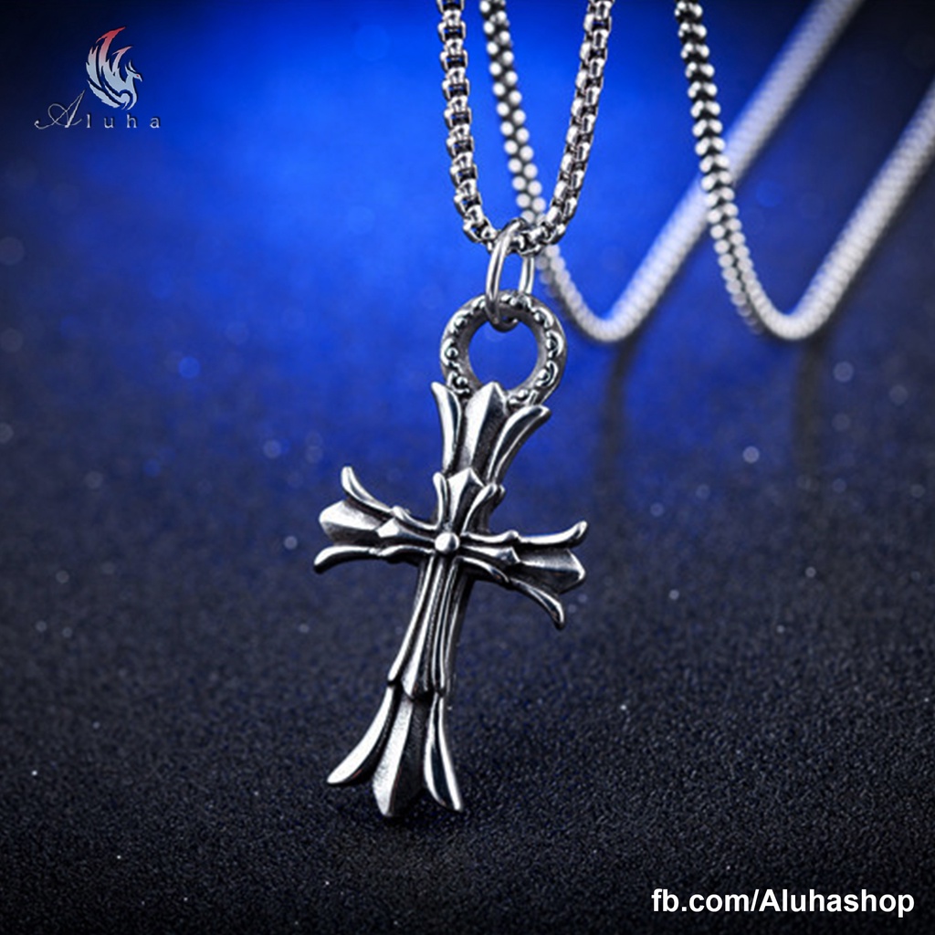 Dây chuyền Titan Chrome Heart Double Cross (2 mặt giống nhau) - NL159 - Aluha