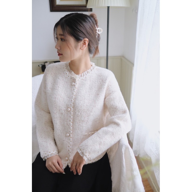 Áo khoác dạ lông thỏ