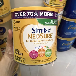 [Xả Kho] Sữa Bột Mỹ Similac Neosure Cho Trẻ Nhẹ Cân Hoặc Sinh Non Từ 0-12 Tháng 646g Date 2022