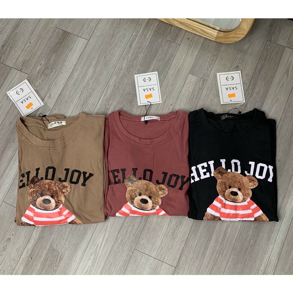 BỘ ÁO CỘC QUẦN SHORT NỮ Vải cotton mát hình gấu