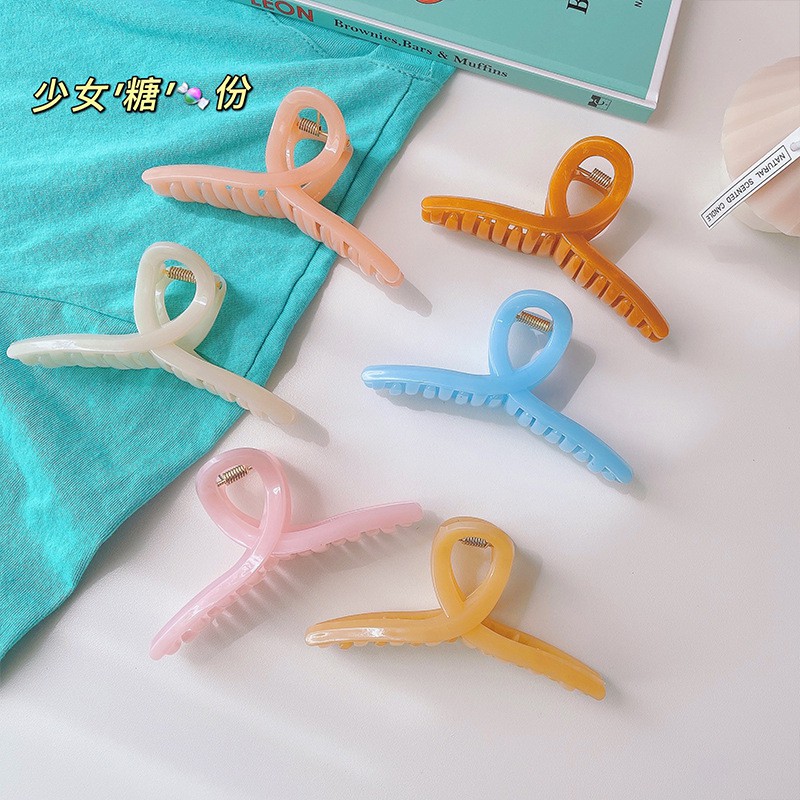 Kẹp càng cua, kẹp tóc Hàn Quốc pastel nhiều màu đơn giản dễ thương