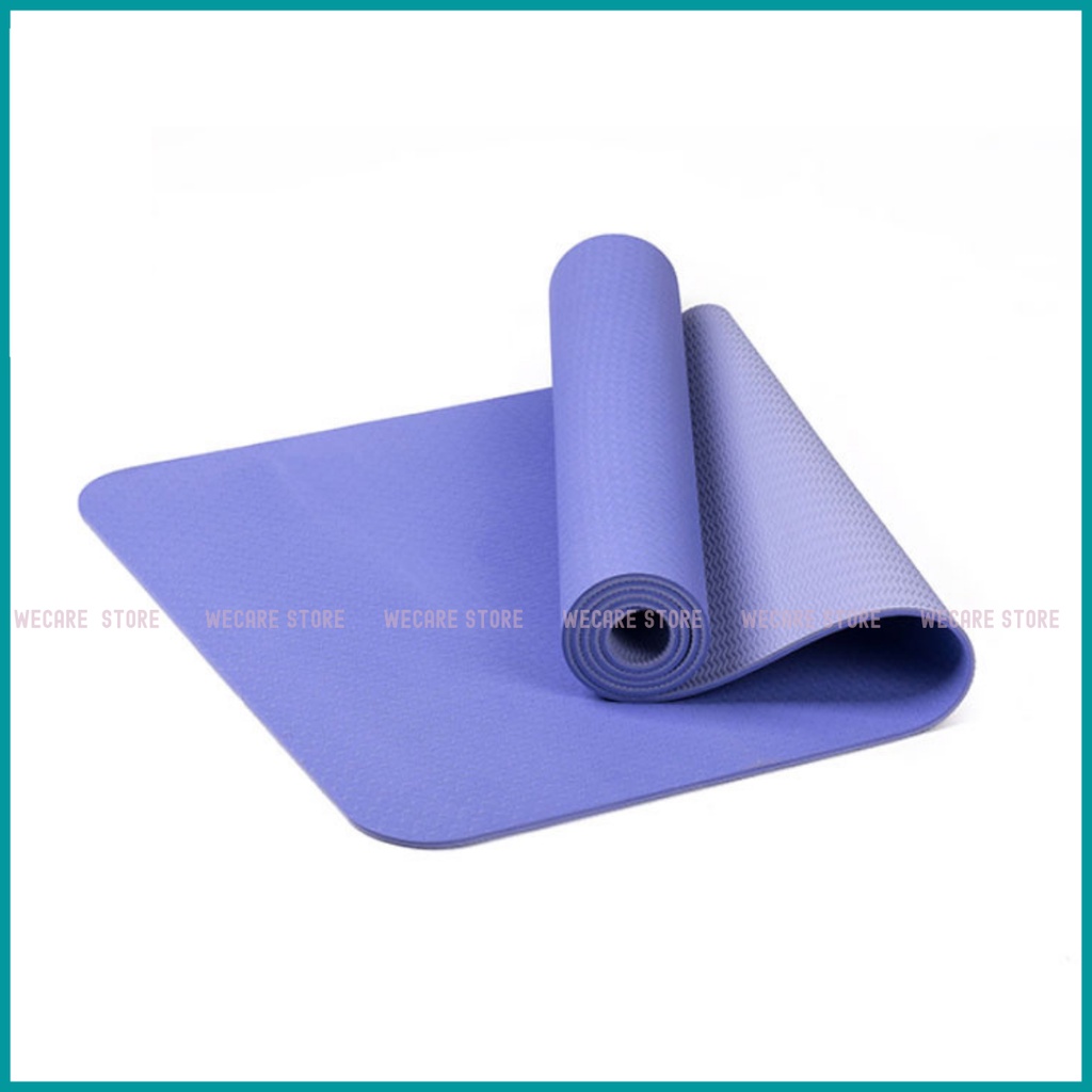 Thảm Yoga chất liệu cao su non TPE , Thảm tập Yoga 2 lớp dày 6mm cao cấp đủ màu sắc