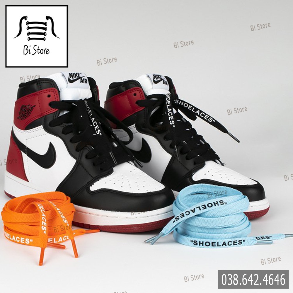 [Bảng 28 màu - 140cm] Dây giày dẹt dài 1m4 có chữ SHOELACES dành cho giày Nike AF1, AJ, Converse, Vans [Bán theo cặp]