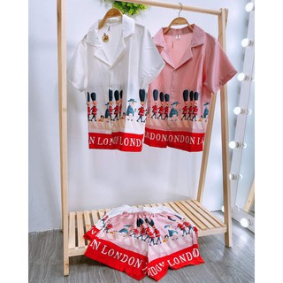 Bộ Pijama lụa satin quần đùi MSĐ