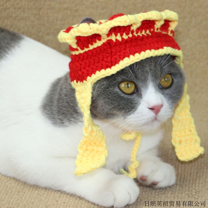 Mũ len Đường Tăng cho mèo độ nghiệp