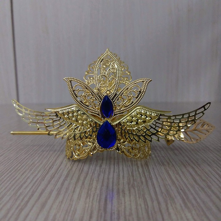 Kim quan họa tiết lá kêt hợp cánh chim cách điệu cosplay nhân vật cổ trang