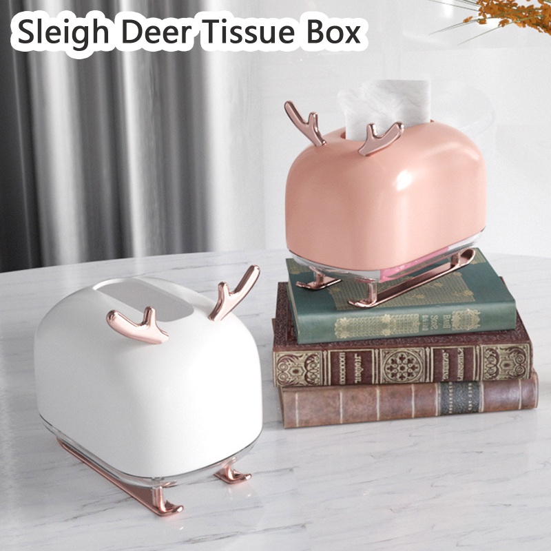 Hộp Đựng Khăn Giấy Rút Bằng Nhựa Hình Hươu Giá Đỡ