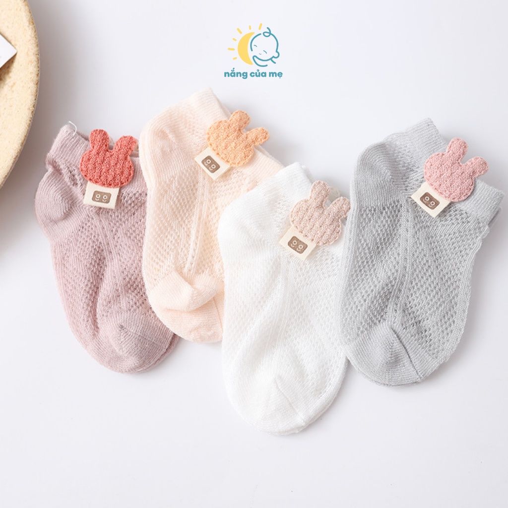 Tất Lưới Mùa Hè Cho Bé Nắng Của Mẹ tất vớ sợi Cotton Organic dệt lưới siêu thoáng khí cho bé nằm phòng điều hoà_BABYCHIP