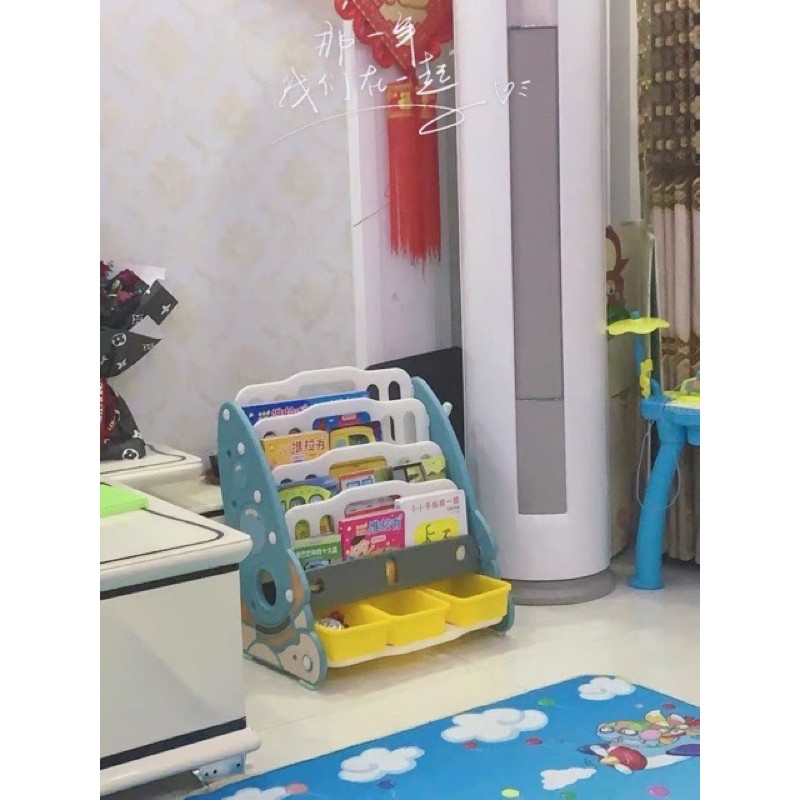 Kệ để sách kèm khay để đồ chơi thông minh cho bé