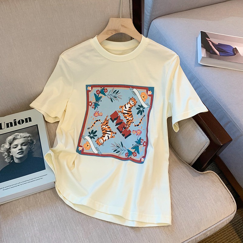 NRVP Áo Thun Mùa Hè Tay Cộc Oversize In Họa Tiết Phong Cách Hàn Quốc Cho Nam / Nữ