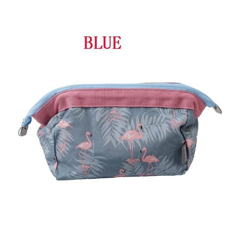 Túi Đựng Mỹ Phẩm Đa Năng Chống Thấm Nước Họa Tiết Chim Hồng Hạc Xinh Xắn