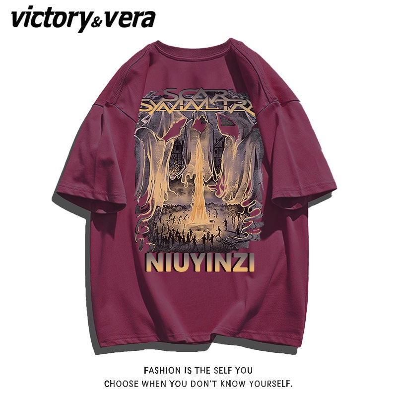 Áo Thun Ngắn Tay Form Rộng Phong Cách Âu Mỹ Cổ Điển Dành Cho Cả Nam Và Nữ