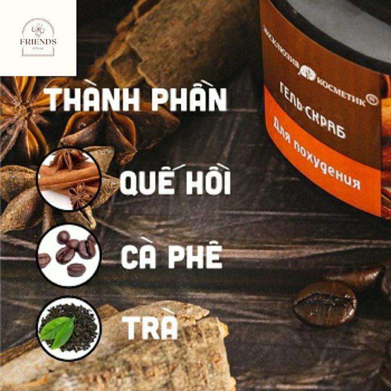 [Hàng Auth] Tẩy Da Chết Toàn Thân Quế Hồi Cà Phê Nga 380g