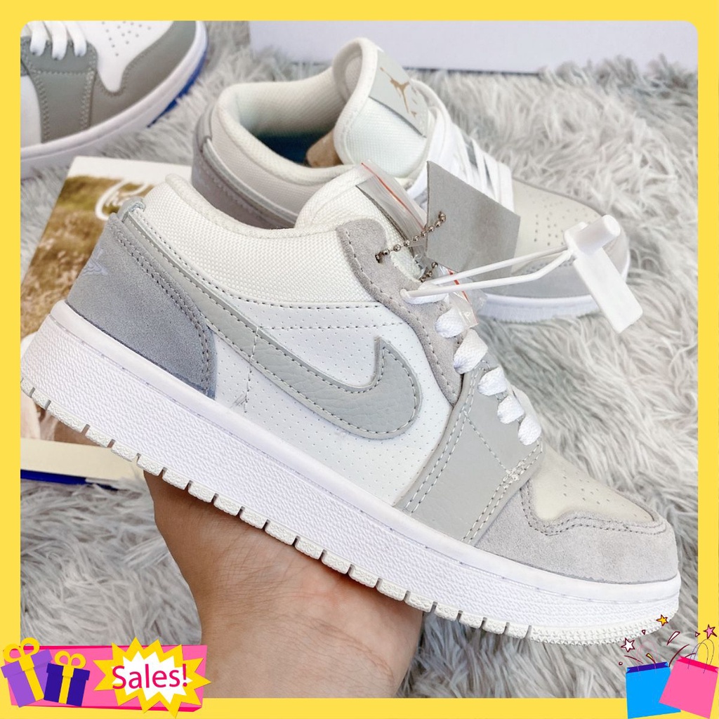Giày Jordan 1 Low Paris Màu Xám Nam Nữ, Giày Sneaker JD1 Paris Cổ Thấp Bản Đẹp Full Box bill