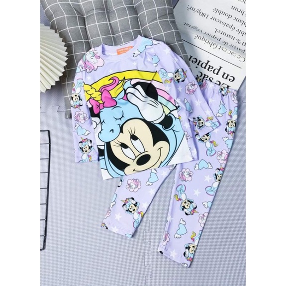 Bộ tay dài quần dài thun lạnh 3d loại 1 shop cho bé gái size nhí