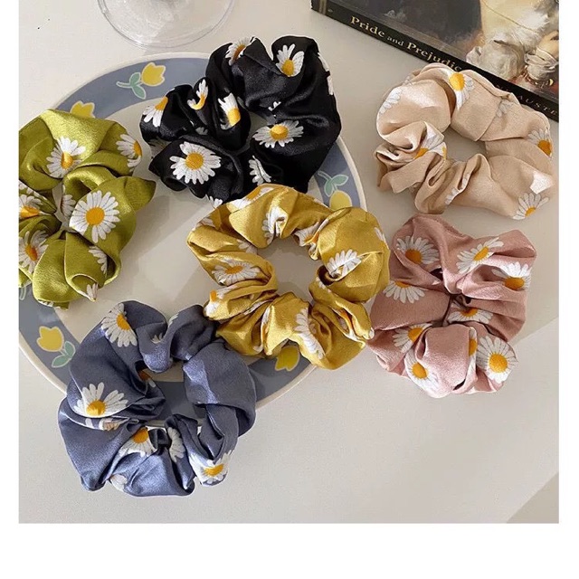 CỘT TÓC SCRUNCHIES - Voan bóng bông cúc