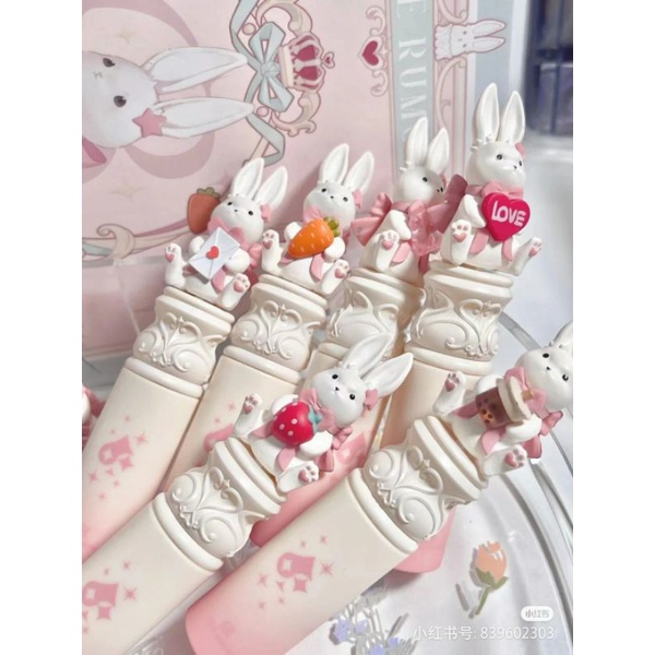 Son thỏ hồng xanh phiên bản lễ hội Cuterumor trái tim dâu tây thư tình trà sữa trung thu giáng sinh