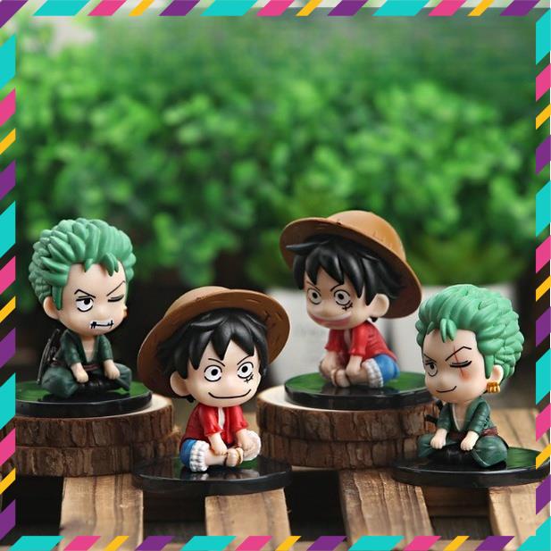 Mô Hình OnePice, Luffy Zoro Chibi Siêu Đẹp, Bộ Sưu Tập Nhân Vật, Decor - Tượng OnePiece Cao 6,5 cm