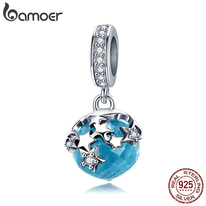 Bamoer Mặt Dây Chuyền Xi Mạ Bạc 925 Hình Ngôi Sao Charms