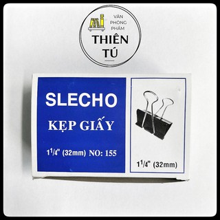 Kẹp bướm Slecho 32mm - Kẹp giấy đen chống gỉ (Hộp 12 cái)