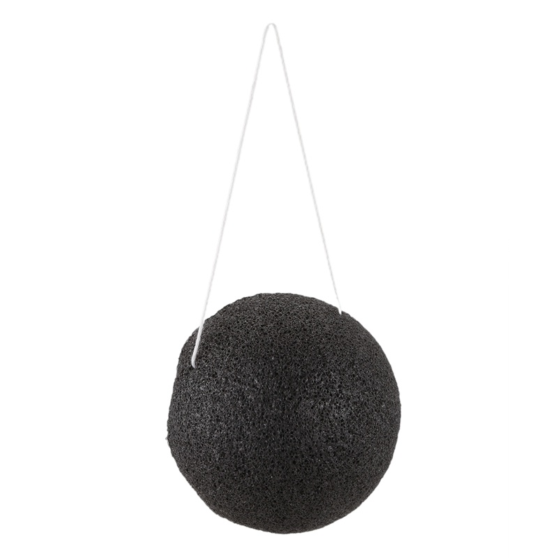 Mút Rửa Mặt Konjac Tẩy Tế Bào Chết Tiện Dụng Đen
