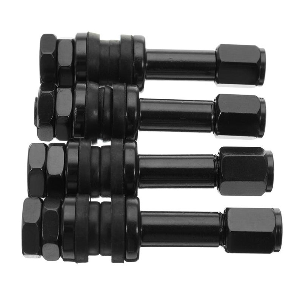 Nắp van bánh xe hơi/ xe máy/ xe đạp không ruột bằng hợp kim nhôm màu đỏ TR48E màu đen