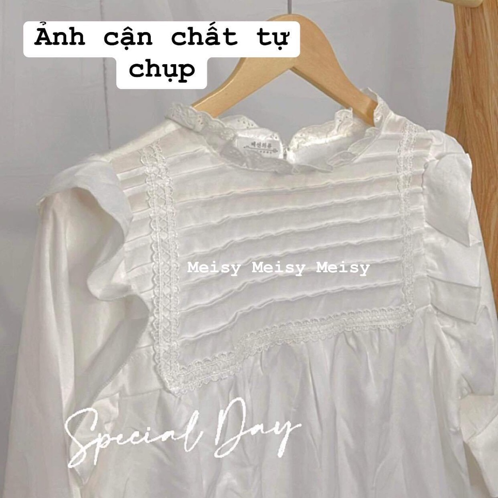 Áo sơ mi nữ form rộng dài tay màu trắng kiểu cách phong cách Hàn Quốc