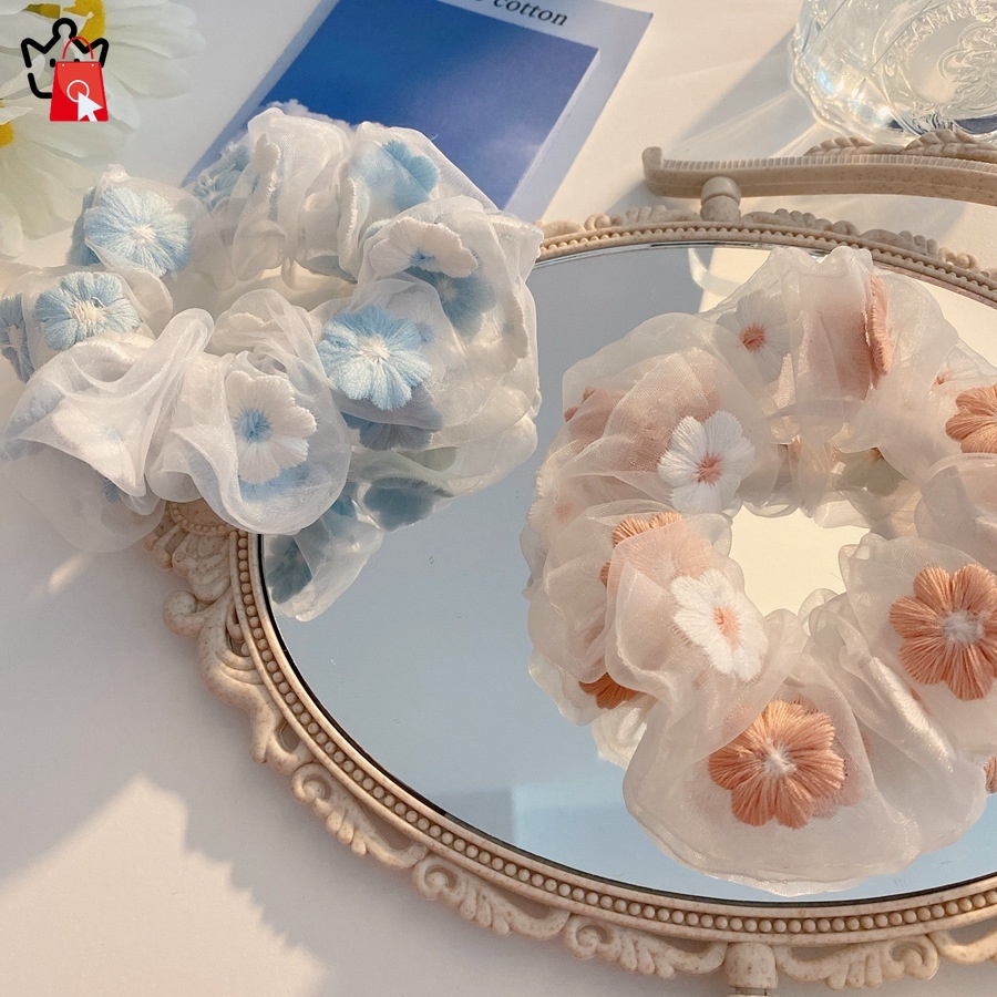 Dây Buộc Tóc Thêu Hoa Đáng Yêu Thời Trang JP1