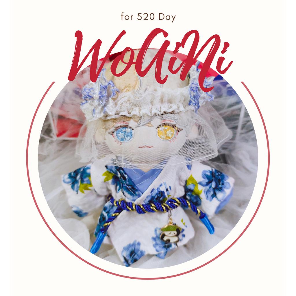 Full Set Outfit "Wo Ai Ni"  Cổ Trang Thiết Kế cho Doll 20cm