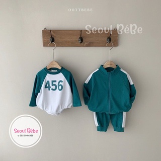Bộ quần áo (áo khoác + quần + áo thun Oottbebe Squid game jumper pant cho bé từ 1-5 tuổi made in Korea