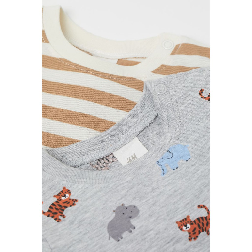 Set 2 áo xám HM H&amp;M sz 9-12, 12-18m, 3-4y_hàng chính hãng